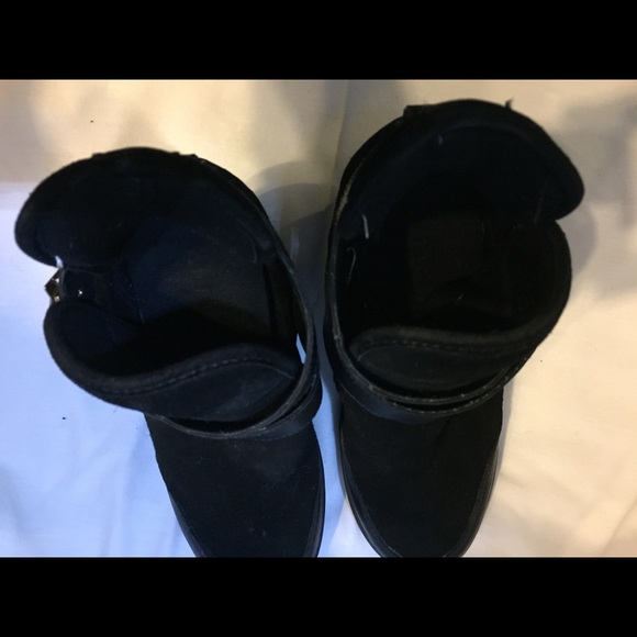 Black suede wedge booties - Picture 4 of 5